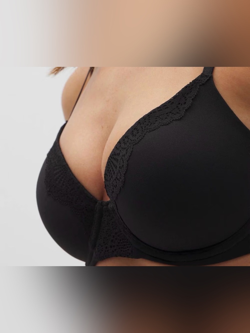 Soma embraceable crochet perfect coverage bra, black size 38D